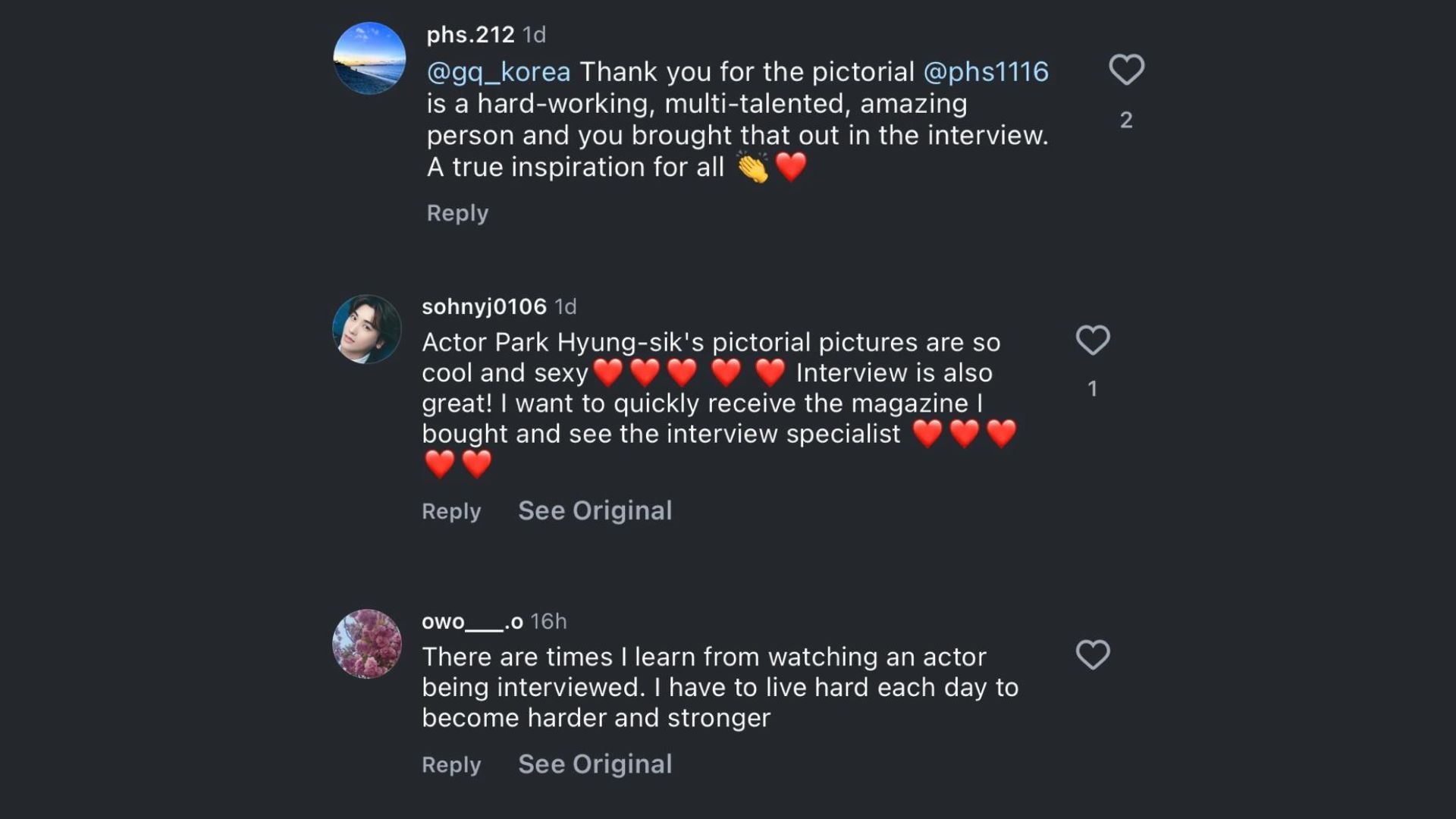 Fans praised and thanked GQ for the interview (Image via Instagram/@GQKorea)