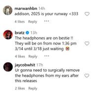 Fans react to Addison Rae's new single teaser. (Image via Instagram/@addisonraee)