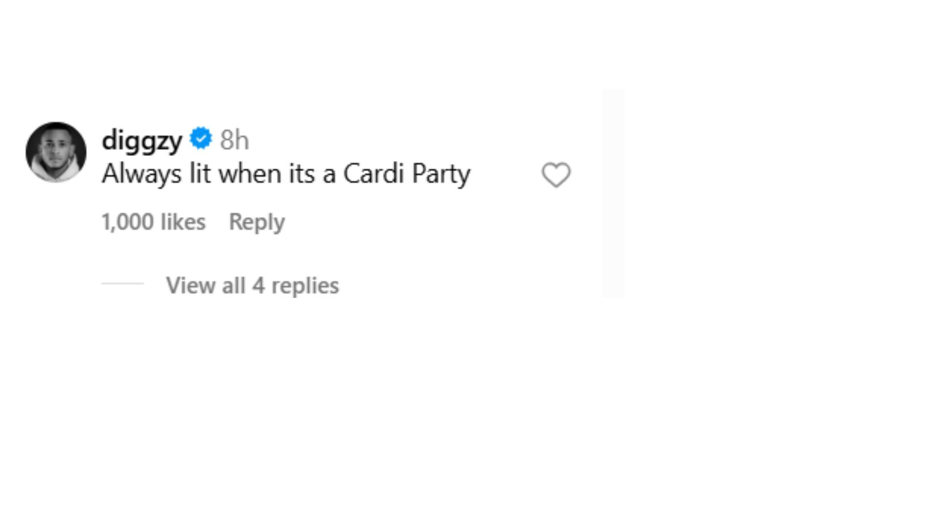 Fan reacts as the rapper shares closer look at her Revolve Music Festival outfit (Image via Instagram)