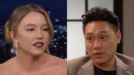 Sydney Sweeney and Jon M. Chu | Image via @Youtube/TheTonightShowStarringJimmyFallon and @Youtube/HasanMinhaj