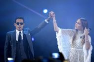 Singer Marc Anthony and singer/actress Jennifer Lopez perform onstage during The 17th Annual Latin Grammy Awards - Show (Image via Getty)