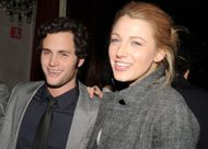 Penn Badgley and Gossip Girl co-star Blake Lively (Image via Getty)