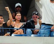 Justin and Hailey Bieber Attend The 2023 US Open Tennis Championships - Day 5 (Image via Getty)