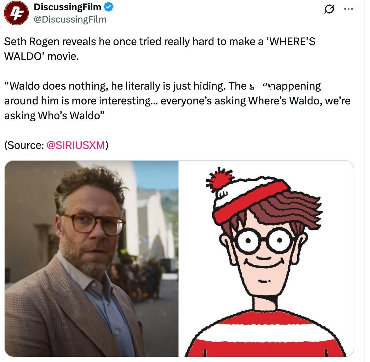 Seth Rogen on his shelved Where&#039;s Waldo project (Image via X/@DiscussingFilm)