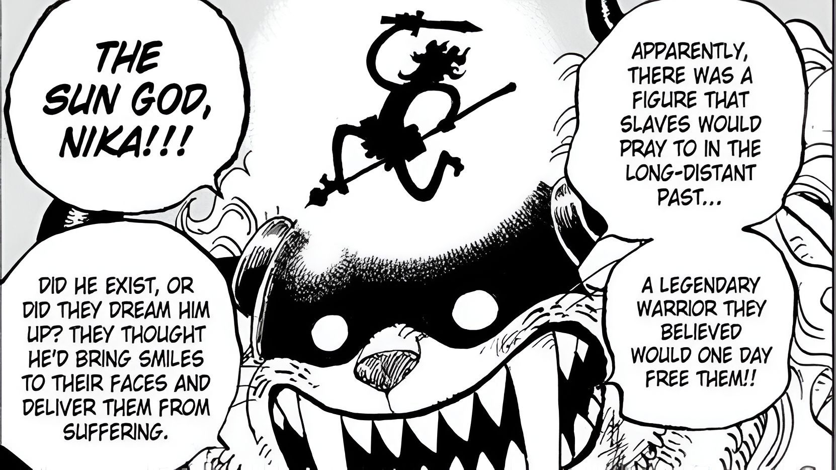 Sun God Nika as seen in One Piece Manga (Image credit: Shueisha)