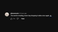 Reactions on Green Day's Smash It Like Belushi (Image via YouTube/ Green Day)