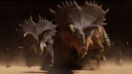 The engineered dinosaurs from The Screaming of the Tyrannosaur (Screenshot from LOVE DEATH + ROBOTS VOLUME 4 | Official Trailer /Netflix on YouTube)
