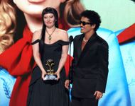 Lady Gaga and Bruno Mars at the 67th Annual GRAMMY Awards - Show - Source: Getty