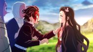 Tanjiro and Nezuko in the ending of season three (Image Credit: Ufotable)