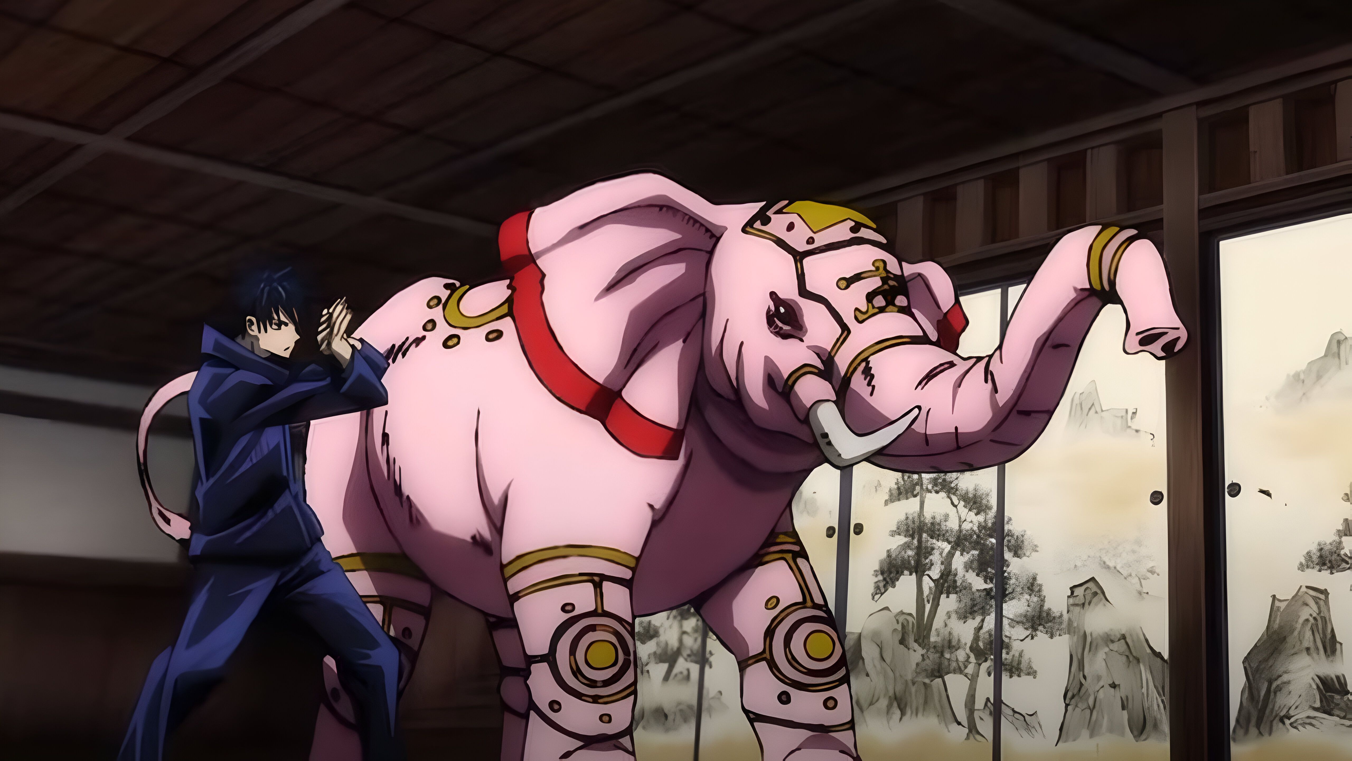 Megumi&#039;s Shadow Technique Max Elephant (Image Source: MAPPA Studio)
