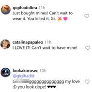 Fans react to the new Havaianas collection. (Image via Instagram@gigihadid)