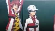 Echizen and his tennis-mate cheering a powerplay match (Image Source: Studio Trans Art)