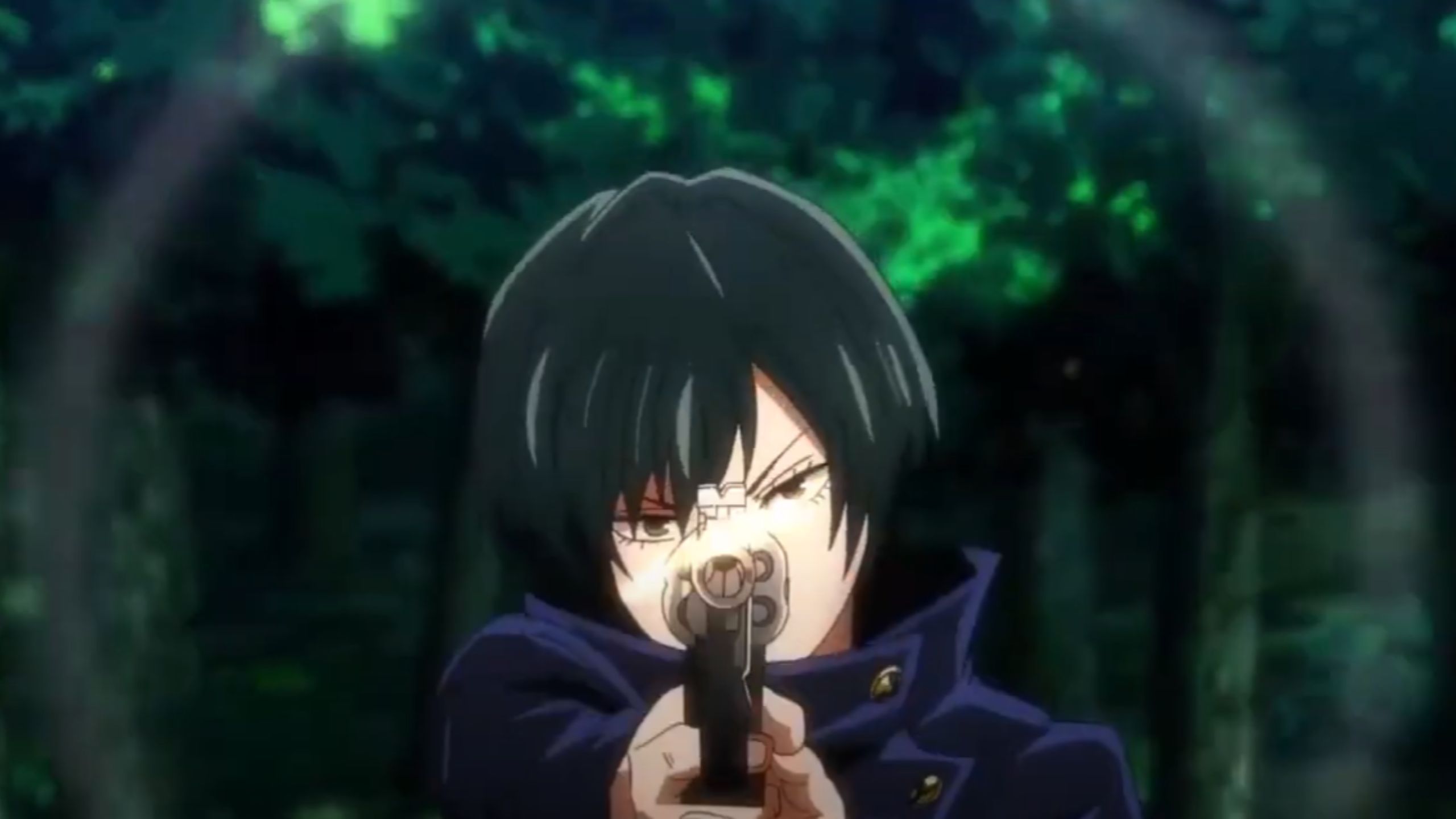 Mai&#039;s cursed-infused bullets (Image Source: MAPPA Studio)