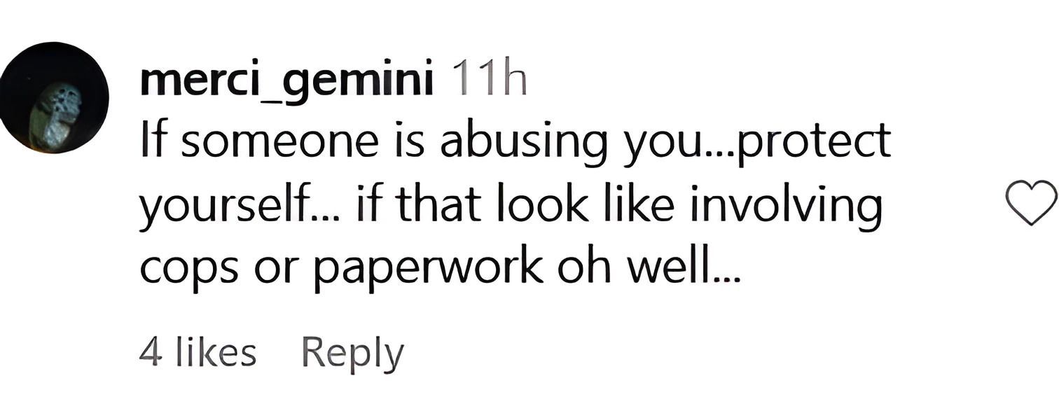 Another user disapproves of Tia&#039;s advice (image via @merci_gemini on Instagram)