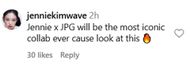 Fan reaction to Jennie's latest fashion feat (Image via Instagram)