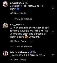 Netizens react to Tina Knowles and Michelle Obama uniting onstage (Image via Instagram/@theshaderoom)