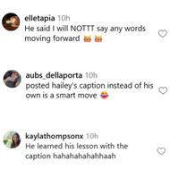 The internet reacts to Justin's post. (Image via Instagram/@justinbieber)