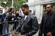 Kid Cudi leaving court after his testimony (Image via Getty)