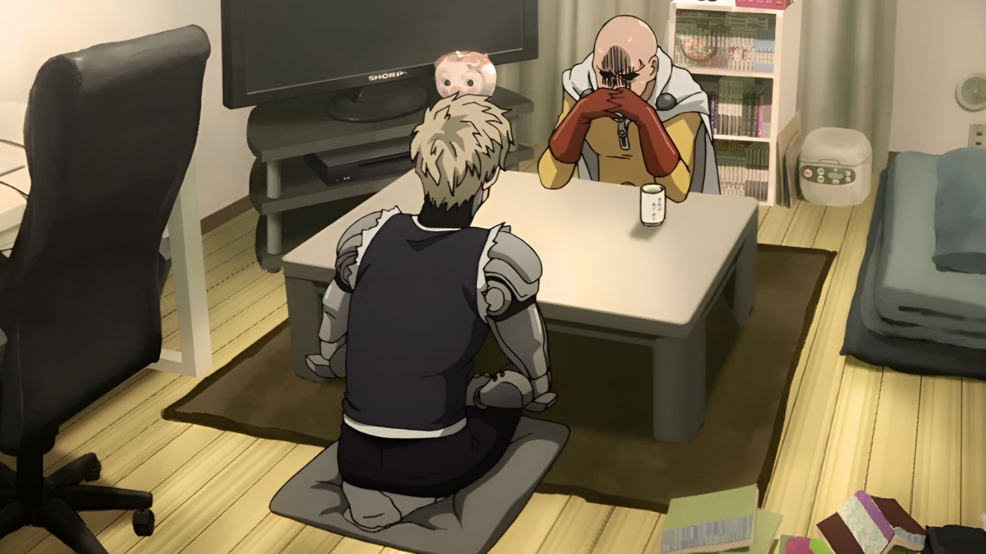 Saitama and Genos as seen in One Punch Man anime 