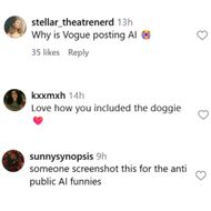 The internet reacts to Vogue's post. (Image via Instagram/@voguemagazine)