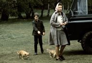 Queen Elizabeth and her corgis in 1976 (Image via Getty)