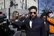 Jussie Smollett exits court in 2019 (Image via Getty)