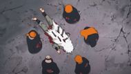 Jiraiya gets pinned down by Pain (Image Source: Studio Pierrot)