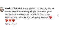 Aydan Nix's mother wrote a sweet reply to her post.