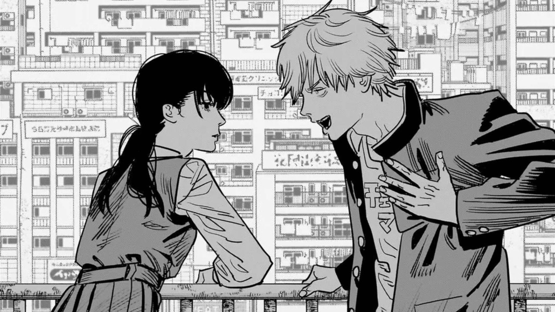 Asa and Denji as seen in the manga