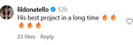 Another user calls the album the artists' "best project" (Image via @lildonatello on Instagram)