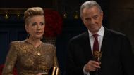Nikki (Melody Thomas Scott) and Victor (Eric Braeden) were fashionably on time for her party on The Young and the Restless | Image: CBS