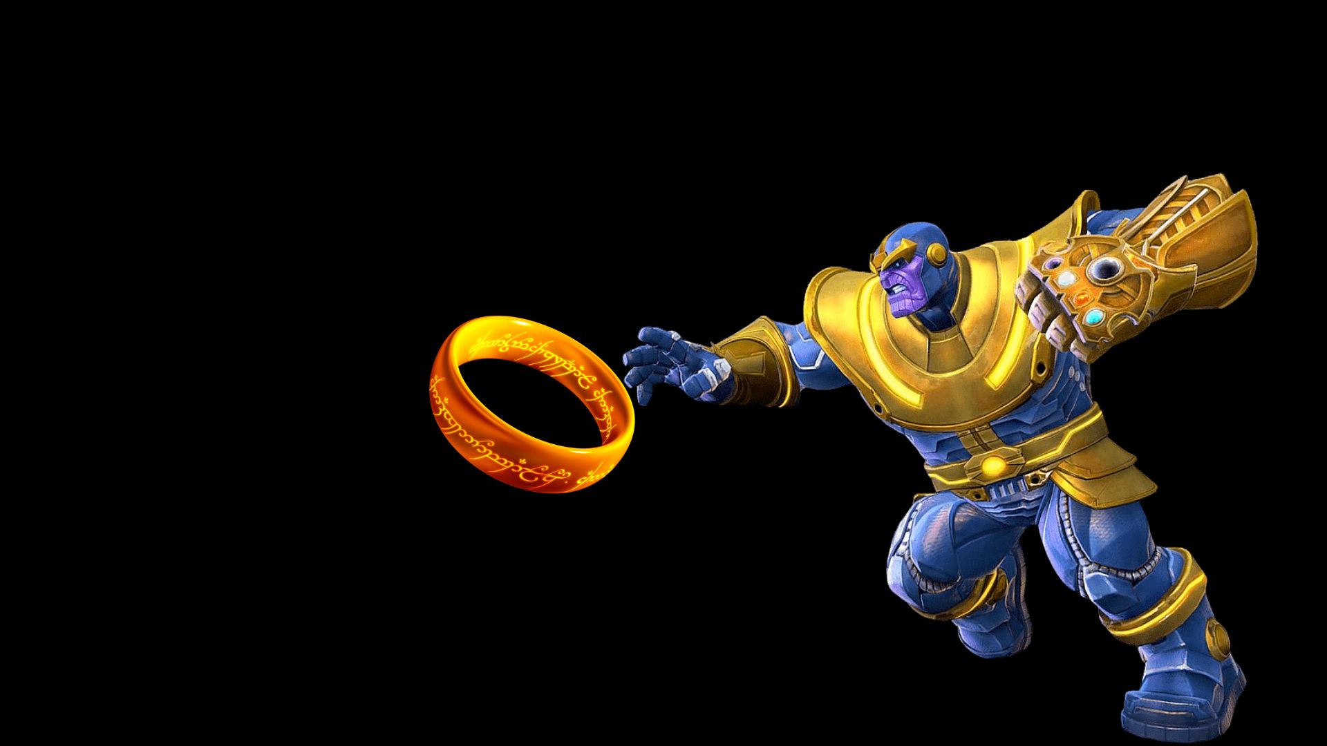 Thanos+The One Ring | Images via: Marvel/Prime Video | Collage by: Beatrix Kondo