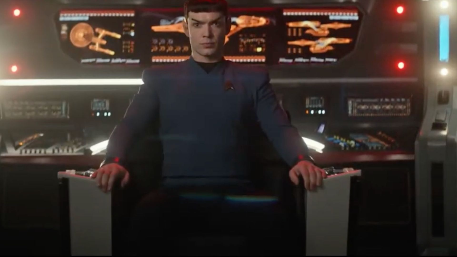 Spock played by Ethan Peck (Image via Paramount + Australia) 
