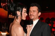 Katy Perry and Orlando Bloom at the 2025 Vanity Fair Oscar Party by Radhika Jones (Image via Getty)