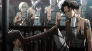 Levi, Eren, and other Scout members as seen in anime (Image credit: Wit Studio)