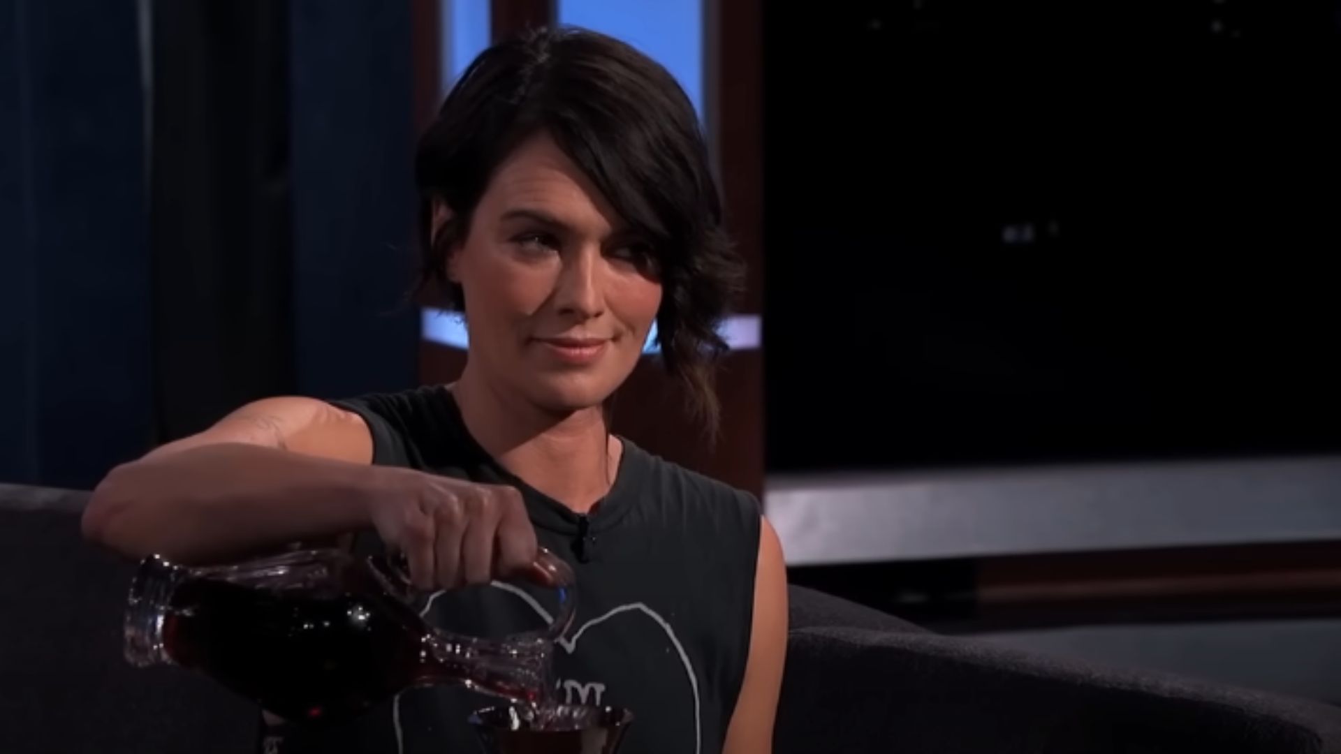 Lena Headey on Jimmy Kimmel Live (image via YouTube/@Jimmy Kimmel Live)