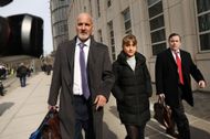 Actress Allison Mack Leaves Court With Her Lawyers After Court Appearance For The NXIVM Sex Cult Case - Source: Getty