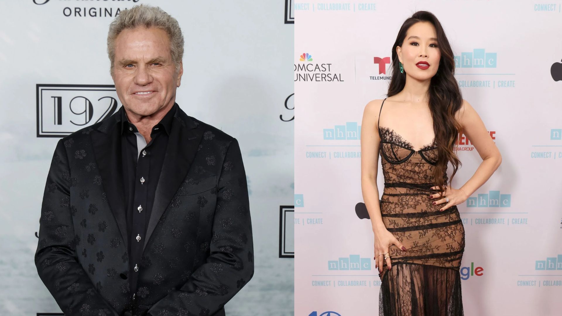 Martin Kove &amp; Alicia Hannah-Kim - Source: Photo by Frazer Harrison/Getty Images, Photo by Rodin Eckenroth/Getty Images for National Hispanic Media Coalition