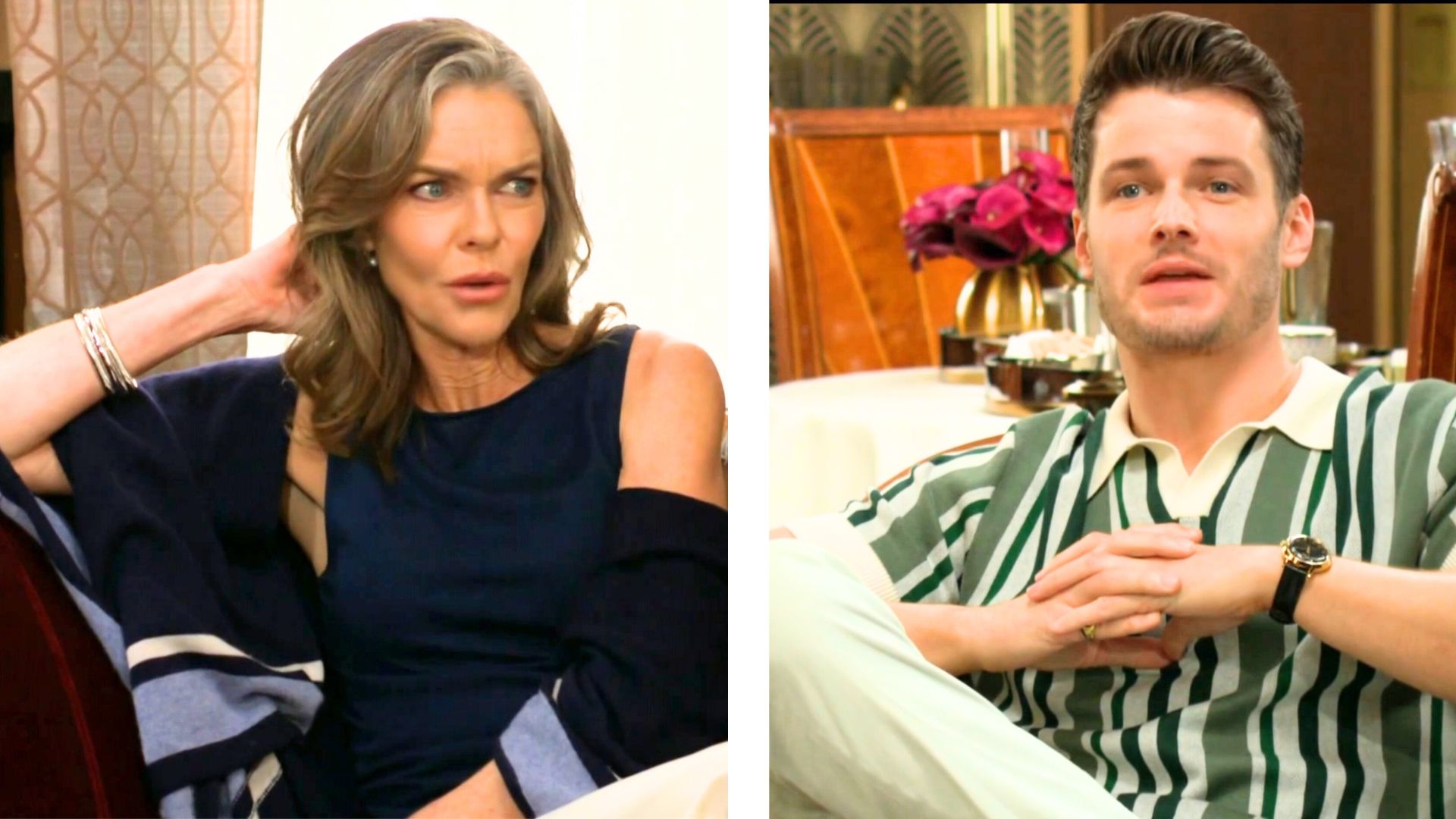 Diane (Susan Walters) has something to say to Kyle (Michael Mealor) on The Young and the Restless | Image: CBS