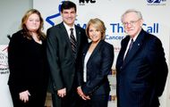 Katie Couric (c) at the Colon Cancer Screening Campaign launch (Image via Getty)
