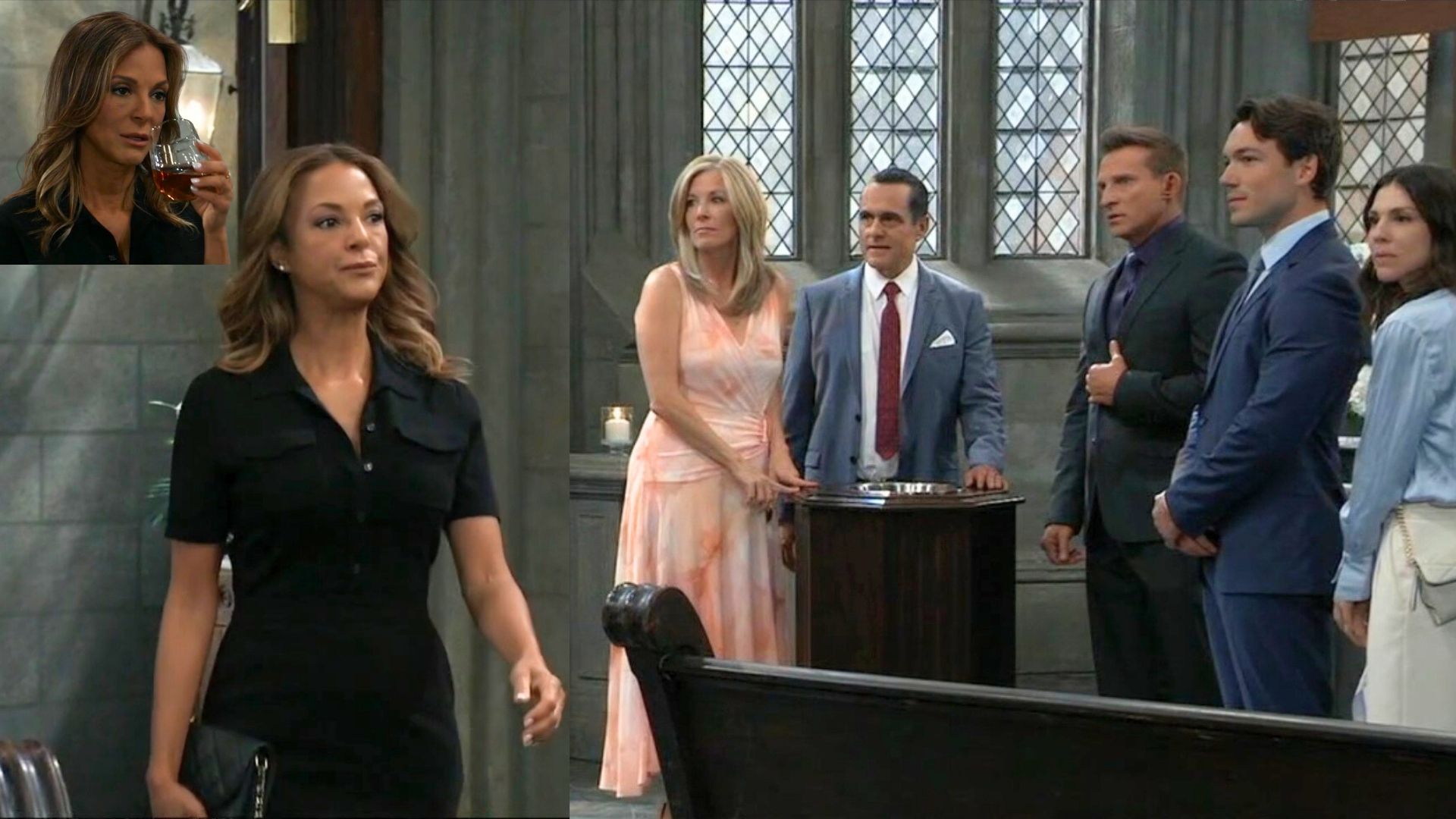 Natalia surprises Sonny and everyone when she arrives at the church before Daisy