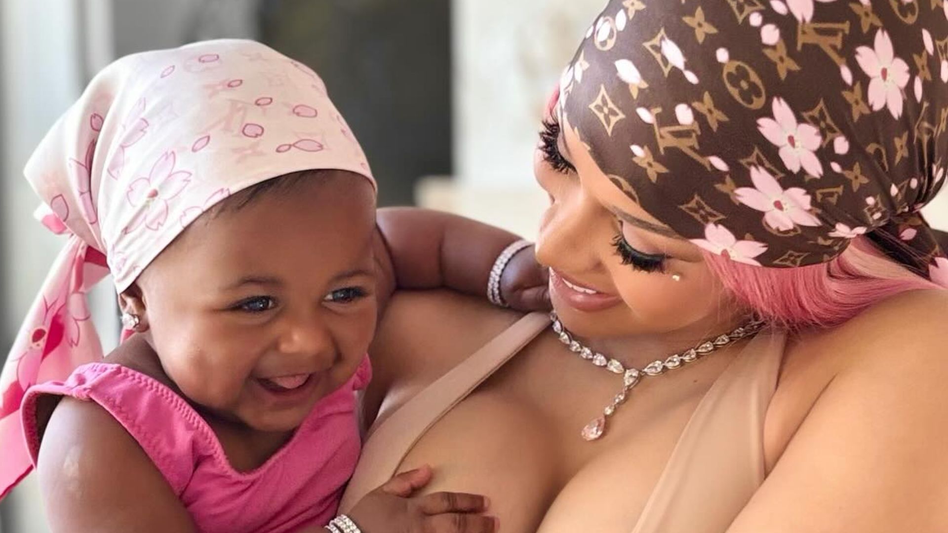 Cardi B and her third daughter, Blossom Belles Cephus (Image via Instagram)