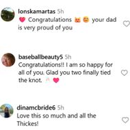 Fans react to wedding post. (Image via Instagram/@robinthicke)