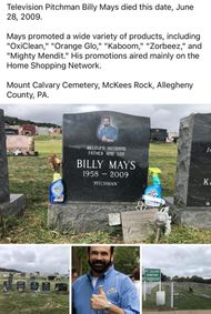 Billy Mays' grave (Image via Facebook/@FamousGrave).