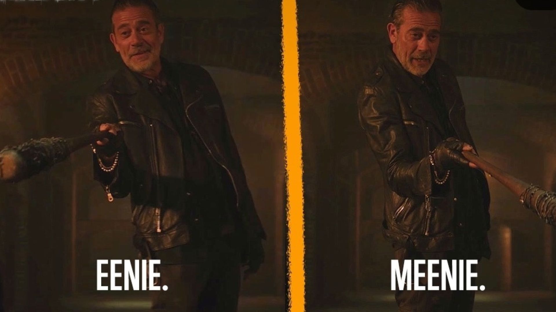 Negan  plays the infamous game of Eenie Meenie Miney Mo in The Walking Dead: Dead City Season 2 finale (Image Via Instagram/@amcthewalkingdead)