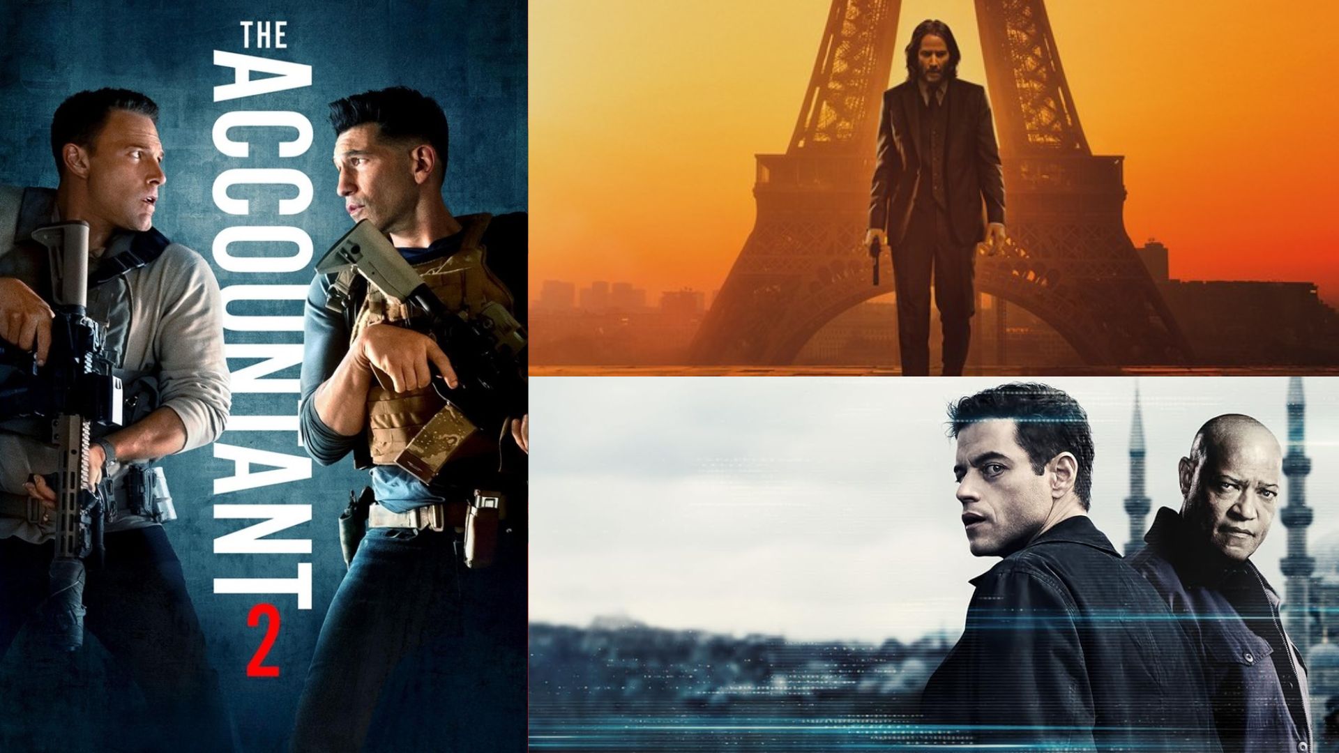 Slick Thrillers like The Accountant 2 | Images via JustWatch and Prime Video