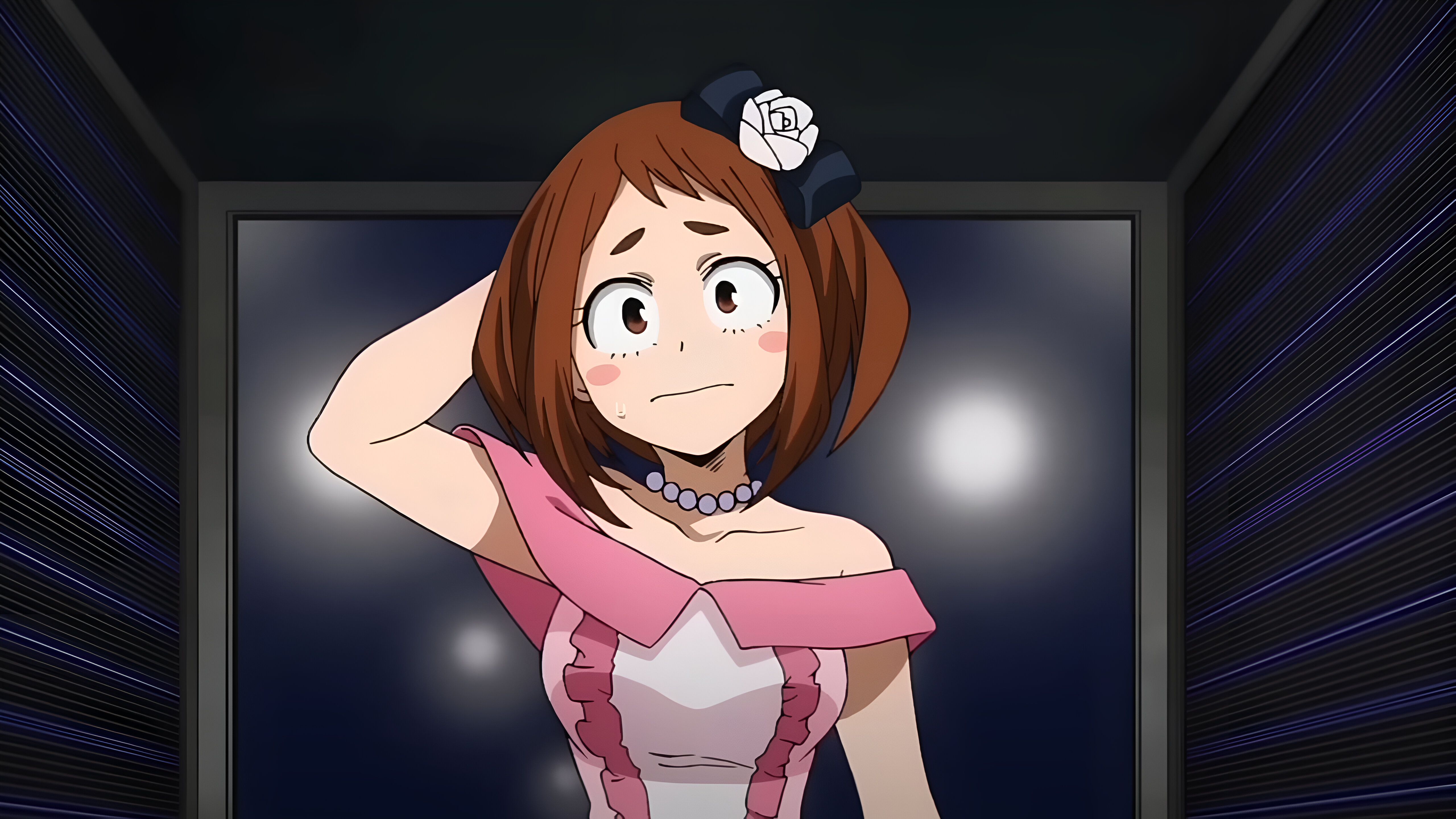 Uraraka in a cute looking dress