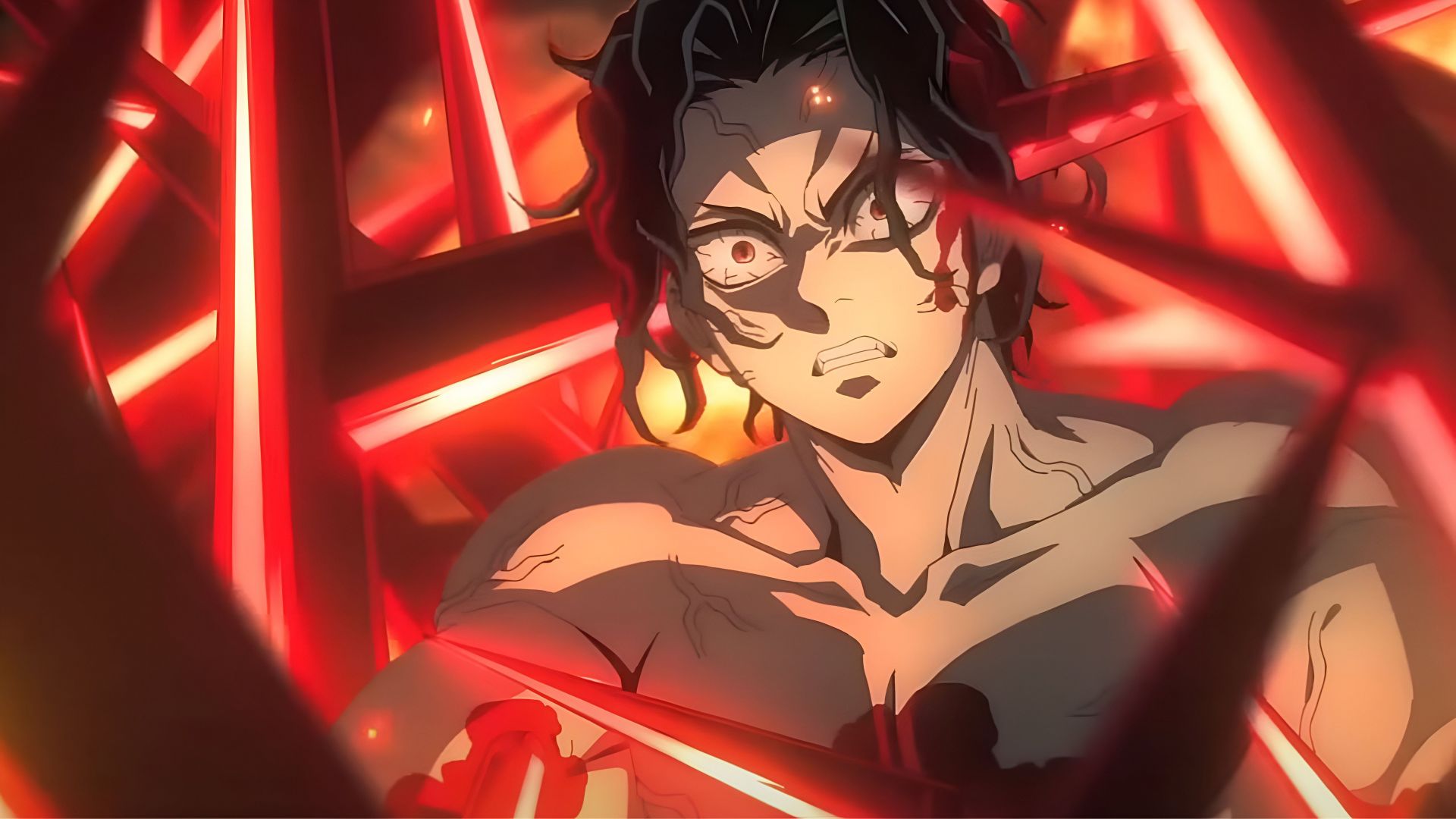 Muzan gets trapped in a Blood Demon Art 