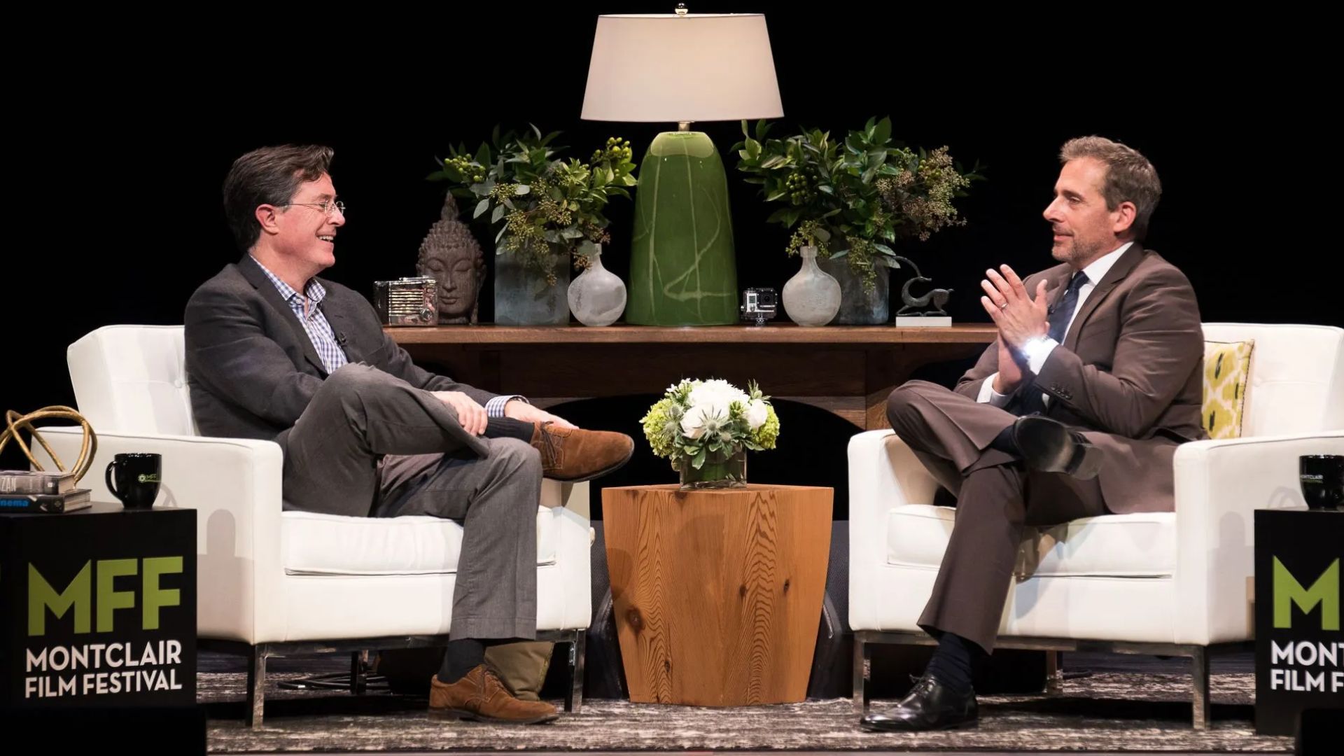 Stephen Colbert &amp; Steve Carell - Source: Photo by Dave Kotinsky/Getty Images