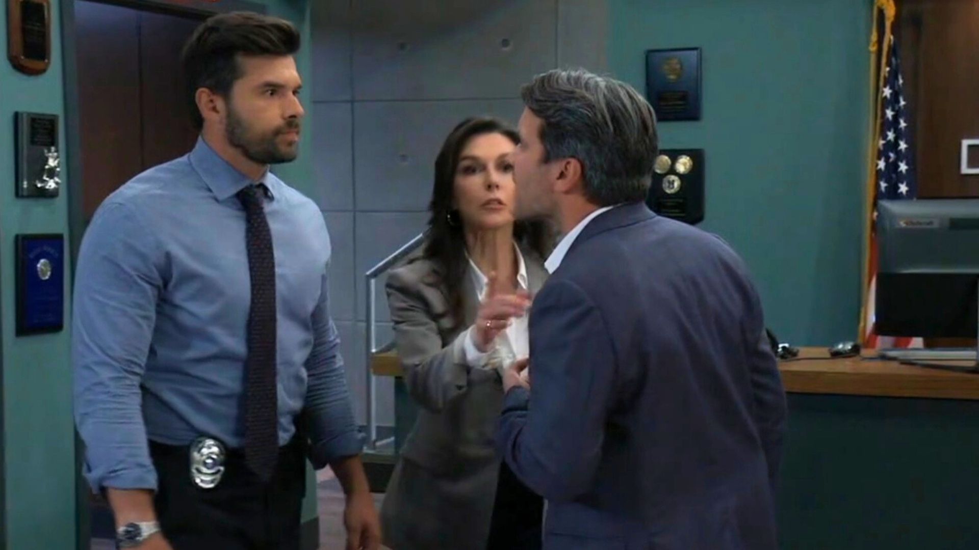 Anna intervenes as Dante and Chase&#039;s argument gets heated on General Hospital. | Image: ABC|